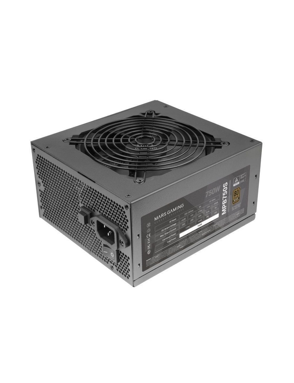 Fuente de Alimentación Mars Gaming MPB750S/ 750W/ Ventilador 12cm/ 80 Plus Bronze