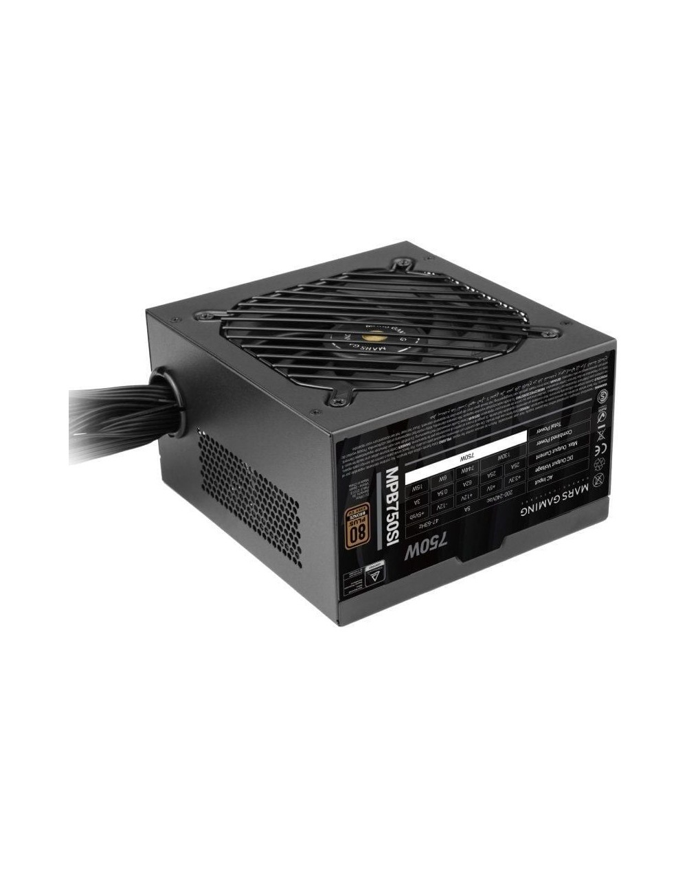 Fuente de Alimentación Mars Gaming MPB750SI/ 750W/ Ventilador 12cm/ 80 Plus Bronze