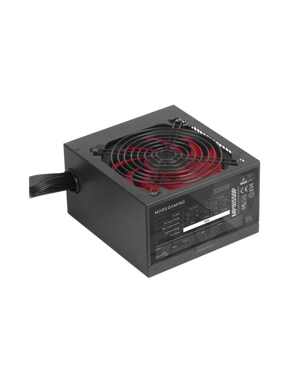 Fuente de Alimentación Mars Gaming MPIII550P/ 550W/ Ventilador 12cm