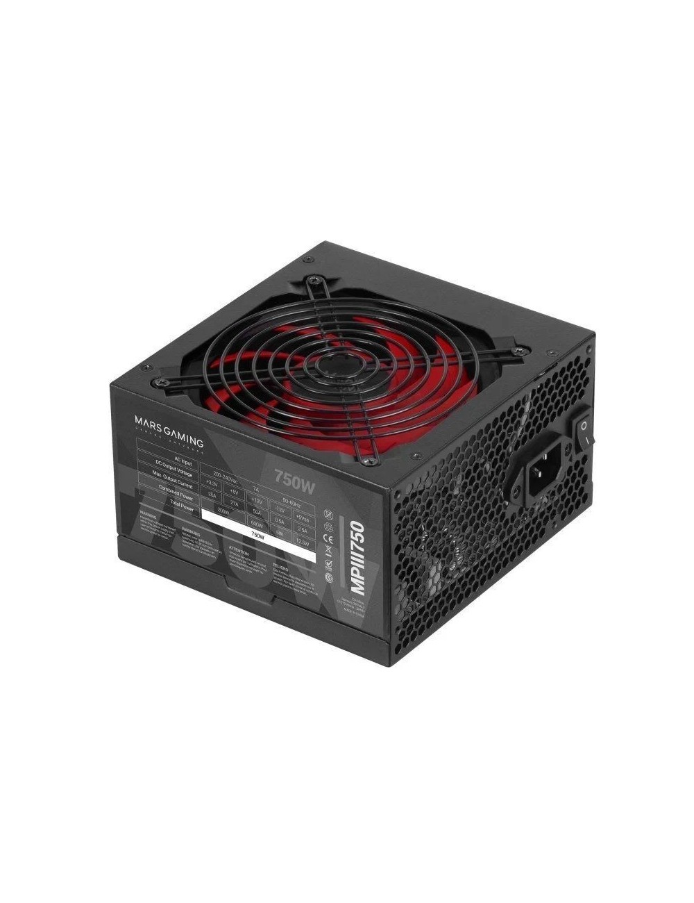 Fuente de Alimentación Mars Gaming MPIII750/ 750W/ Ventilador 12cm