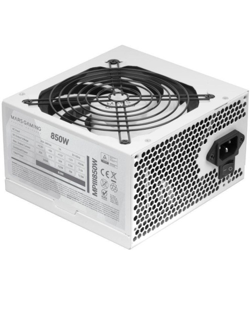 Fuente de Alimentación Mars Gaming MPIII850W/ 850W/ Ventilador 12cm/ Blanca