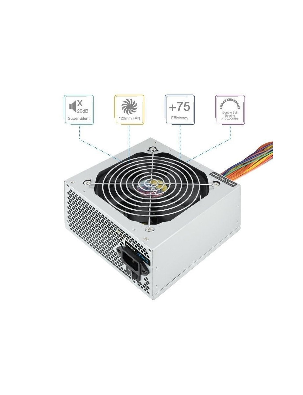 Fuente de Alimentación TooQ TQAPOLO-500SP/ 500W/ Ventilador 12cm
