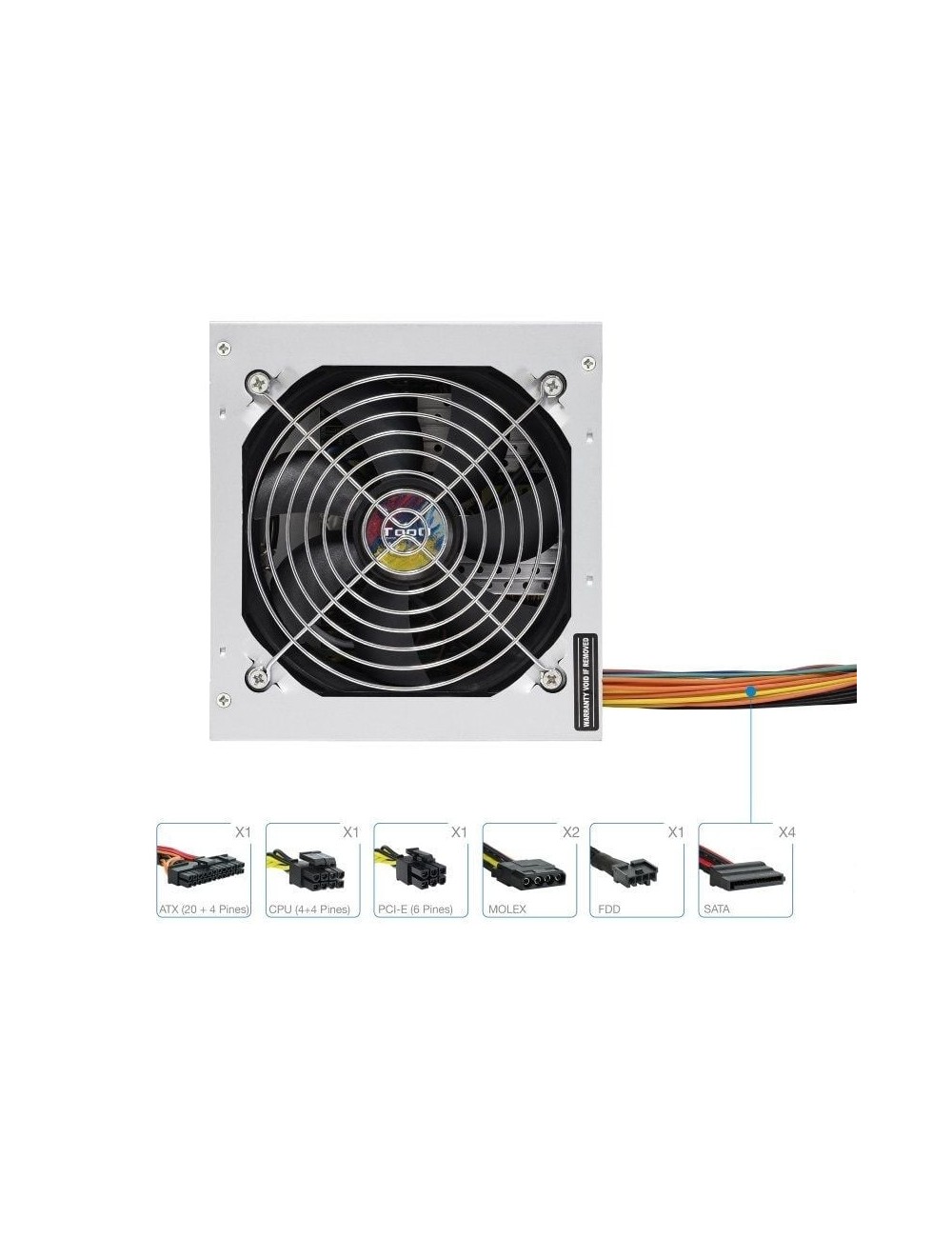 Fuente de Alimentación TooQ TQAPOLO-500SP/ 500W/ Ventilador 12cm