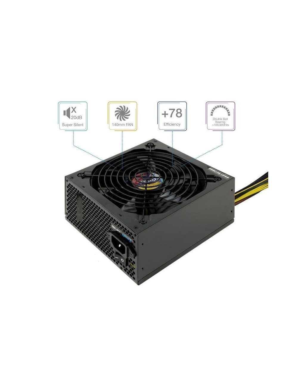 Fuente de Alimentación TooQ TQAPOLO-600SP/ 600W/ Ventilador 14cm