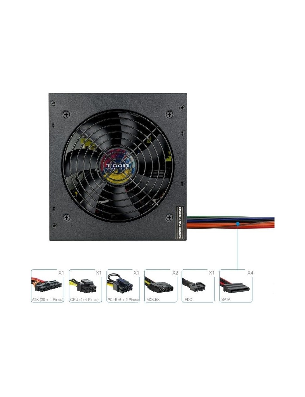 Fuente de Alimentación TooQ TQAPOLO-600SP/ 600W/ Ventilador 14cm