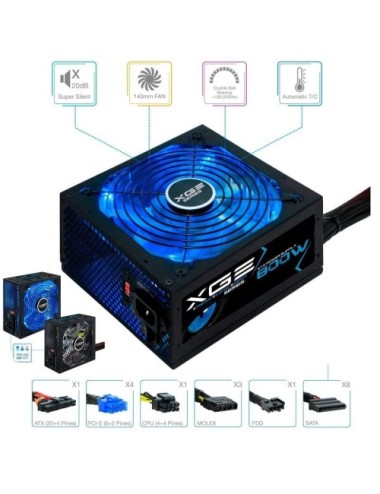 Fuente de Alimentación TooQ TQXGEII-800SAP/ 800W/ Ventilador 14cm/ 80 Plus Bronze