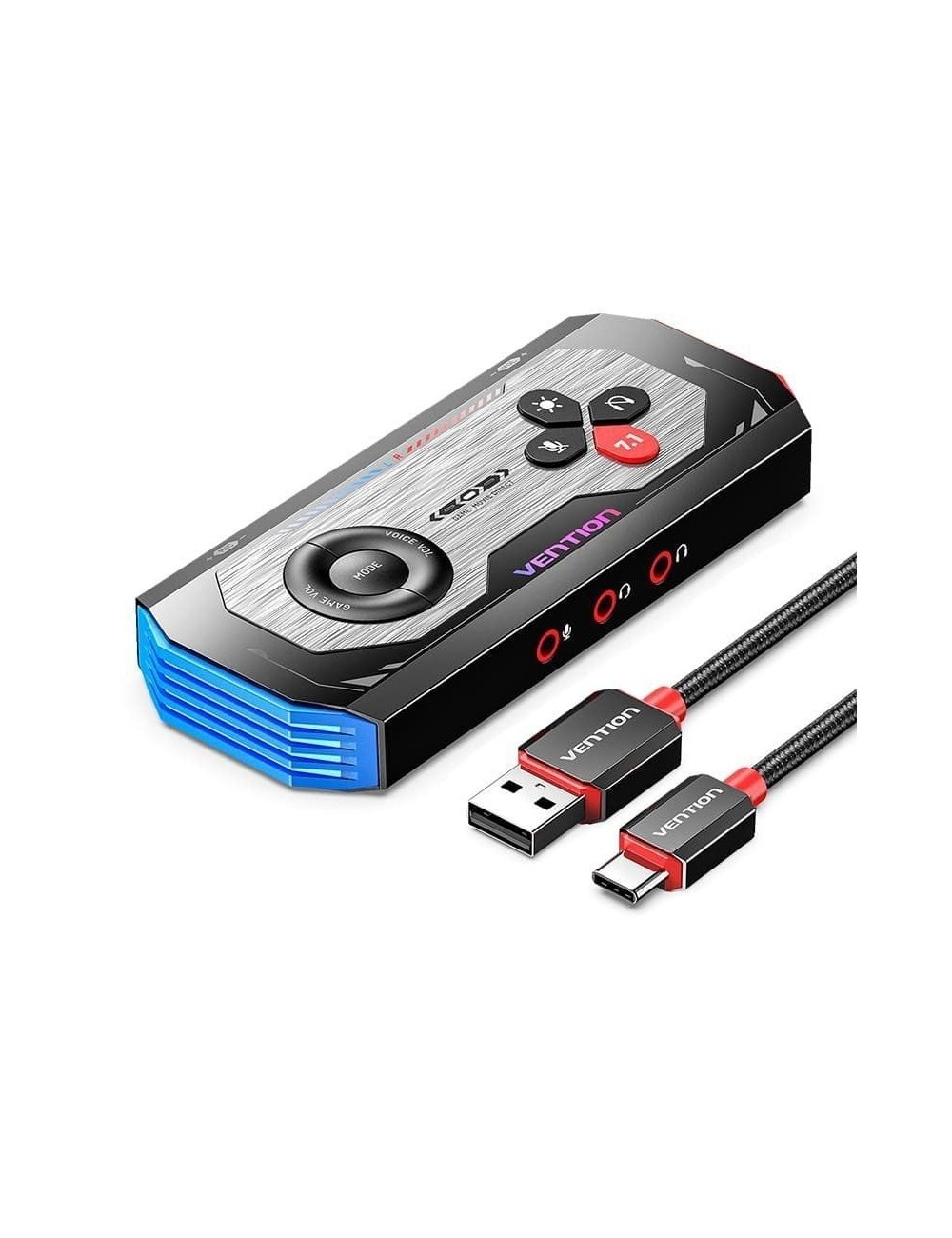 Tarjeta de Sonido Gaming con Amplificador Vention CVAB0/ USB Tipo-C Macho - 3xJack 3.5 Hembra