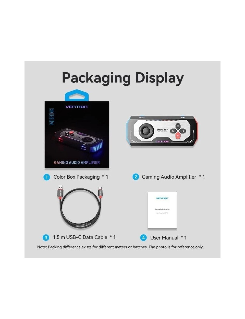 Tarjeta de Sonido Gaming con Amplificador Vention CVAB0/ USB Tipo-C Macho - 3xJack 3.5 Hembra