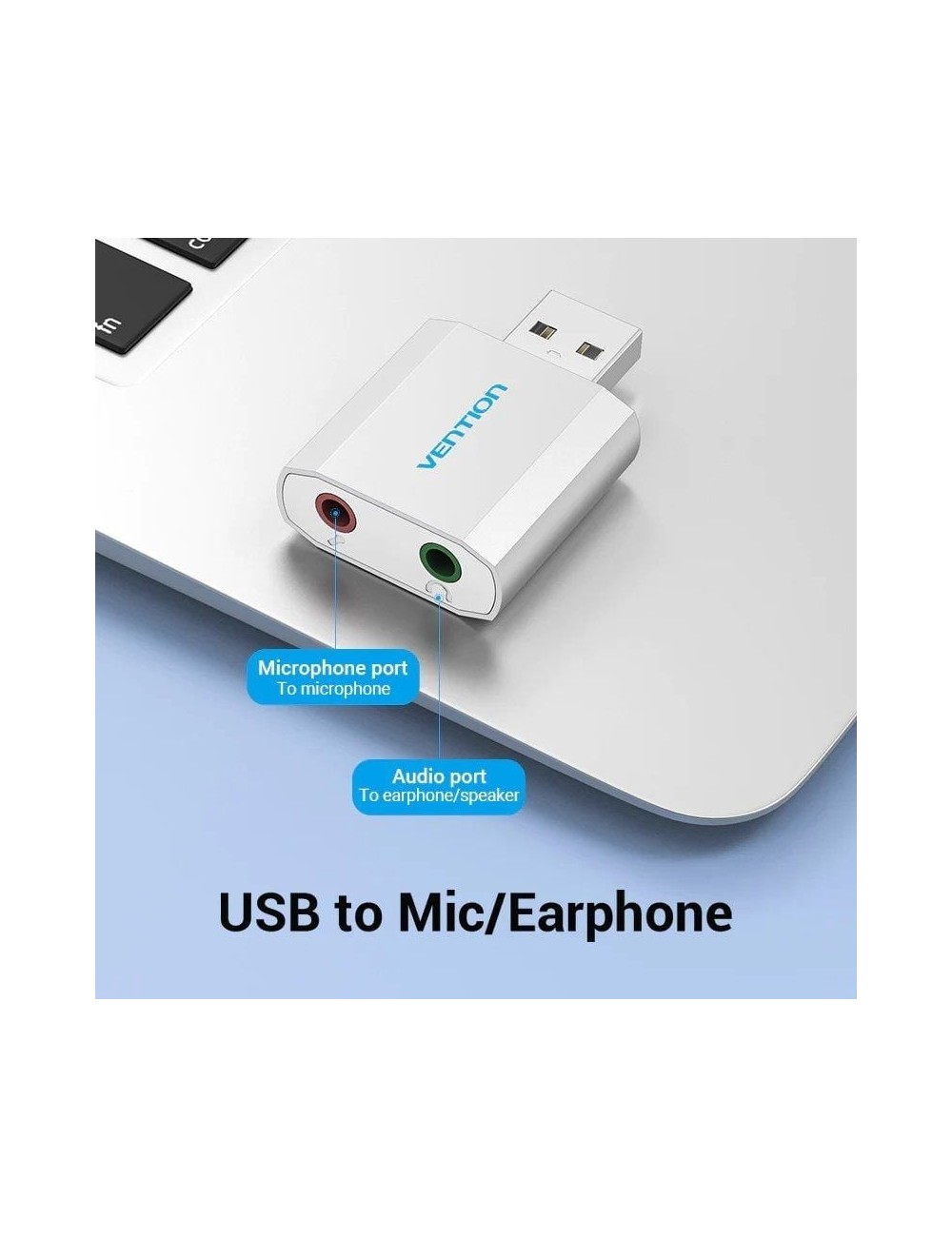 Tarjeta de Sonido Vention VAB-S13/ 2.1/ Plata