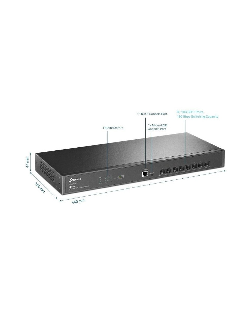 Switch Gestionable TP-Link Omada JetStream TL-SX3008F/ 8 Puertos/ SFP+ 10GE