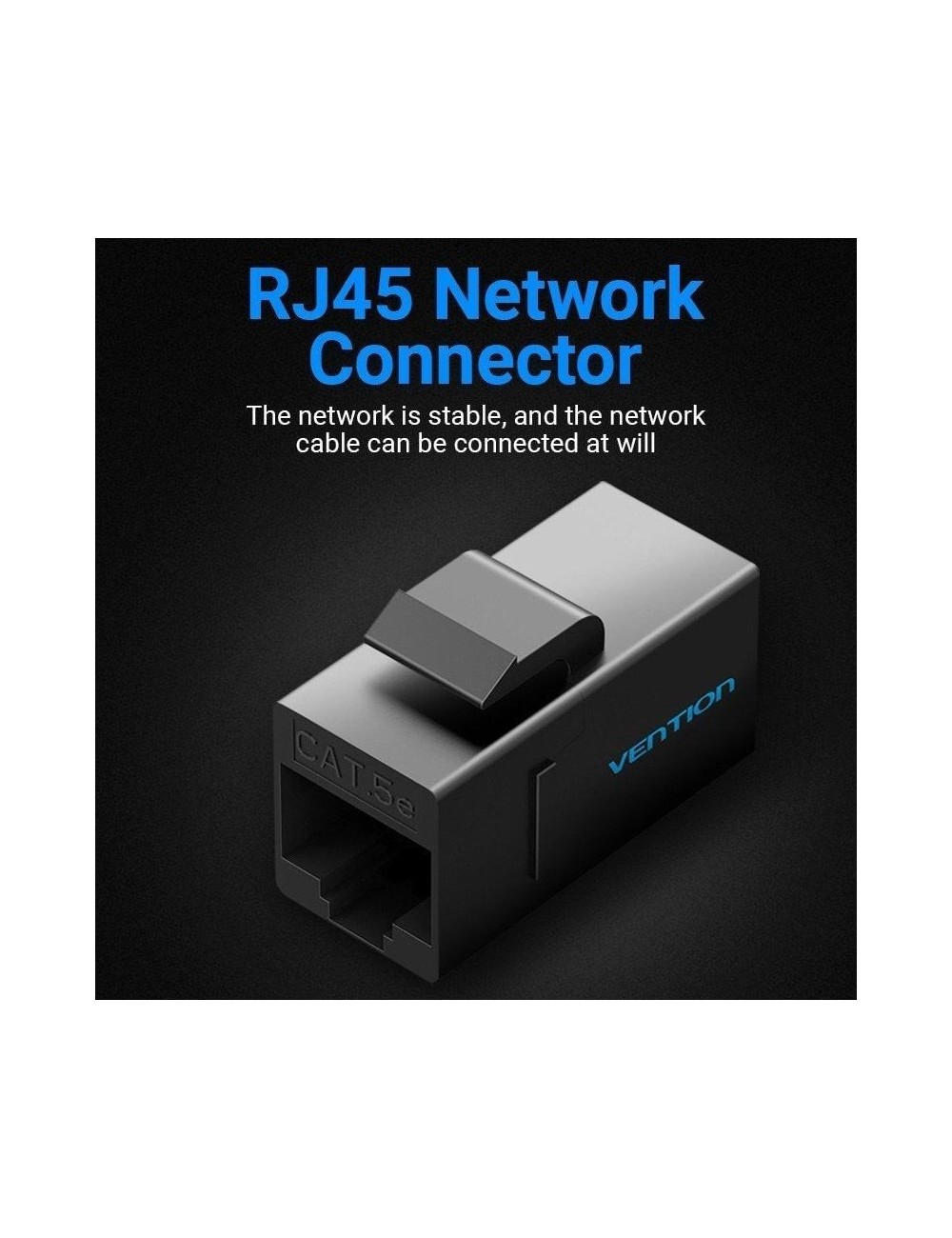 Adaptador Conector RJ45 VDD-B07-B Cat5e UTP/ RJ45 Hembra - RJ45 Hembra/ Negro
