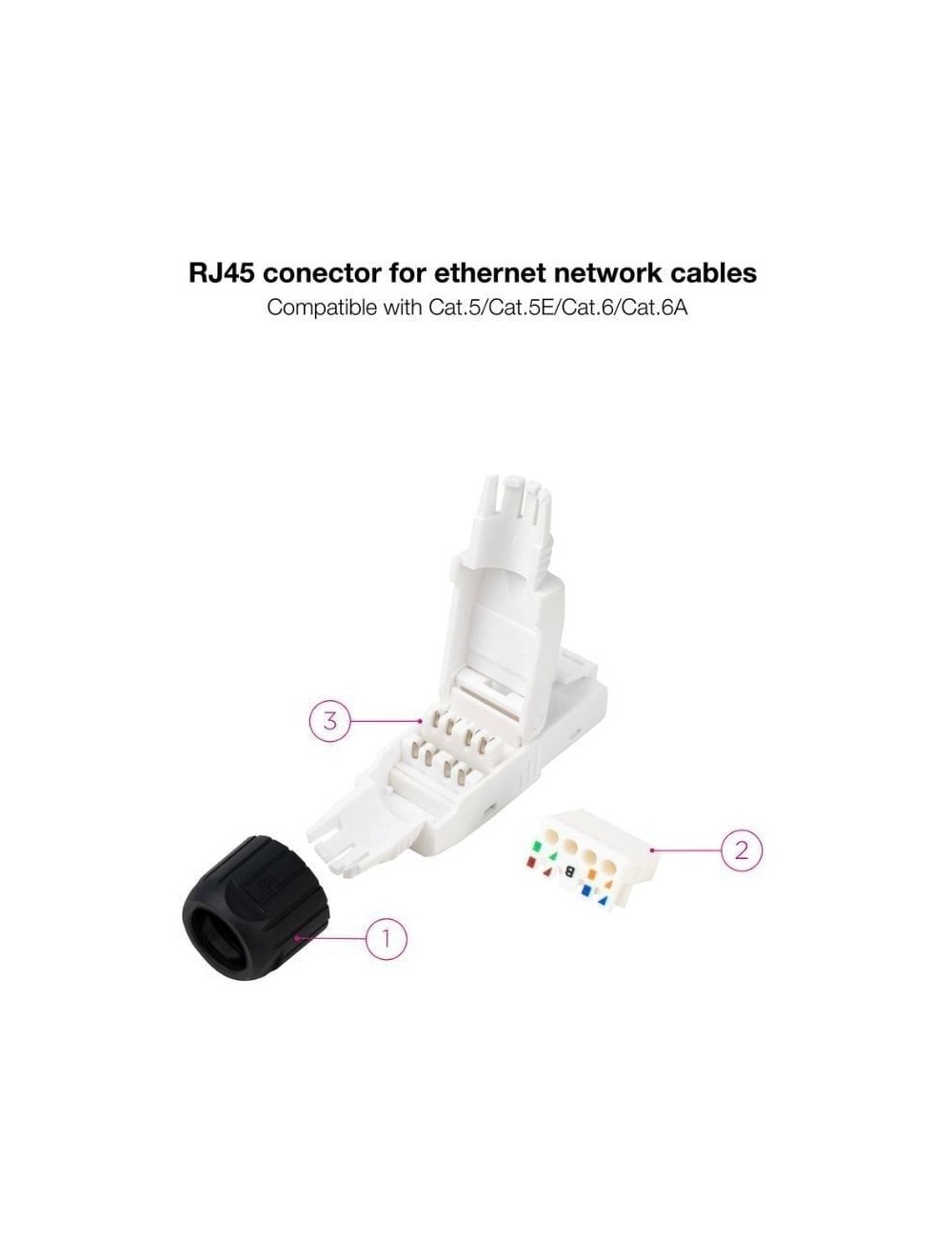 Conector RJ45 UTP Nanocable 10.21.0601/ Cat.6A/ Auto Crimpable/ 10 uds