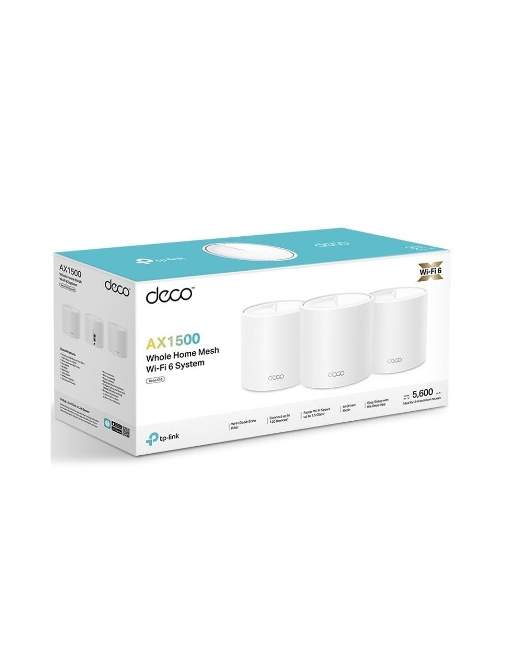 Sistema Mesh TP-Link Deco X10 1500Mbps/ 2.4GHz 5GHz/ Pack de 3
