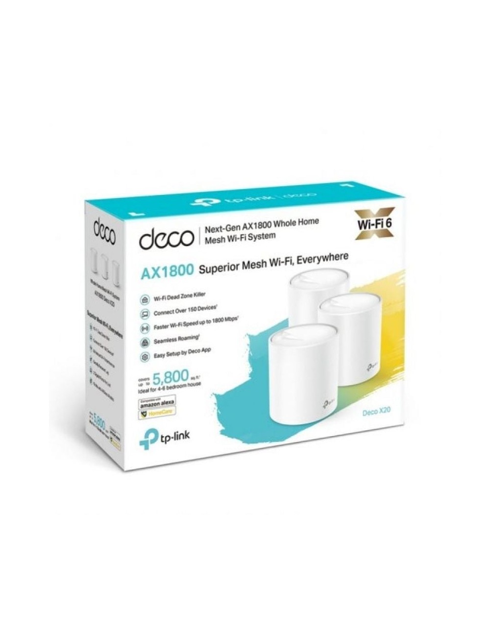 Sistema Mesh TP-Link Deco X20 1800Mbps/ 2.4GHz 5GHz/ Pack de 3