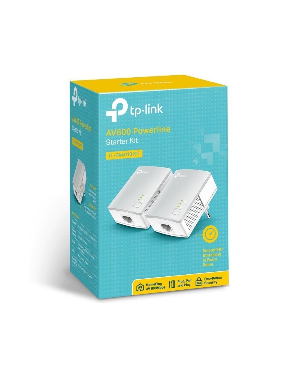 Adaptador Powerline TP-Link TL-PA4010Kit 600Mbps/ Alcance 300m/ Pack de 2