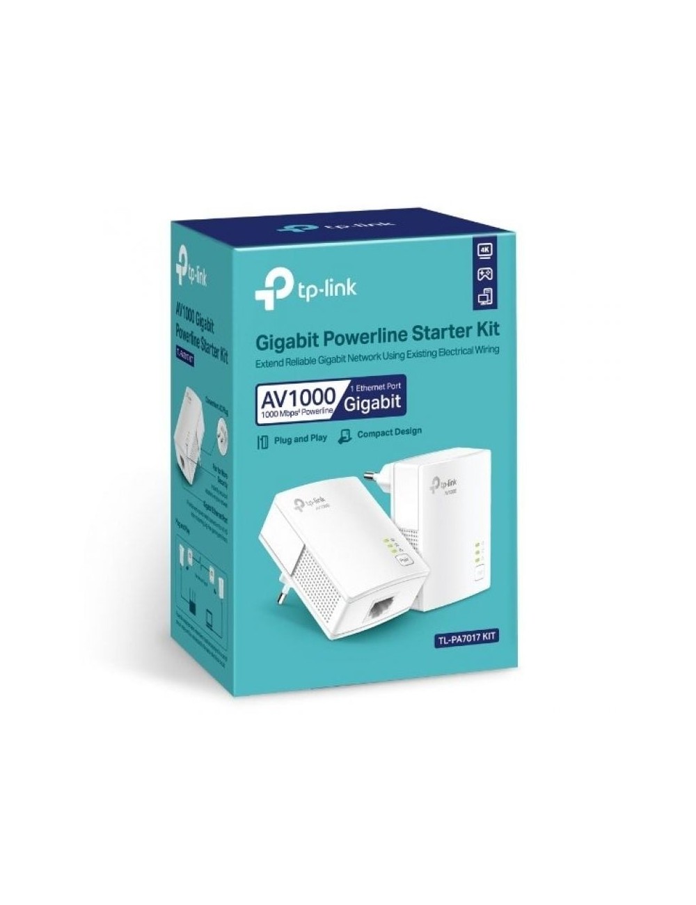 ADAPTADOR POWERLINE AV1000 TP-LINK 1000Mbps 1P(TL-PA7017 KIT)