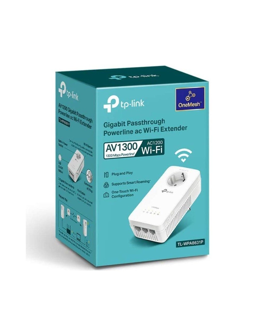 Adaptador Powerline TP-Link TL-WPA8631P 1300Mbps/ Alcance 300m