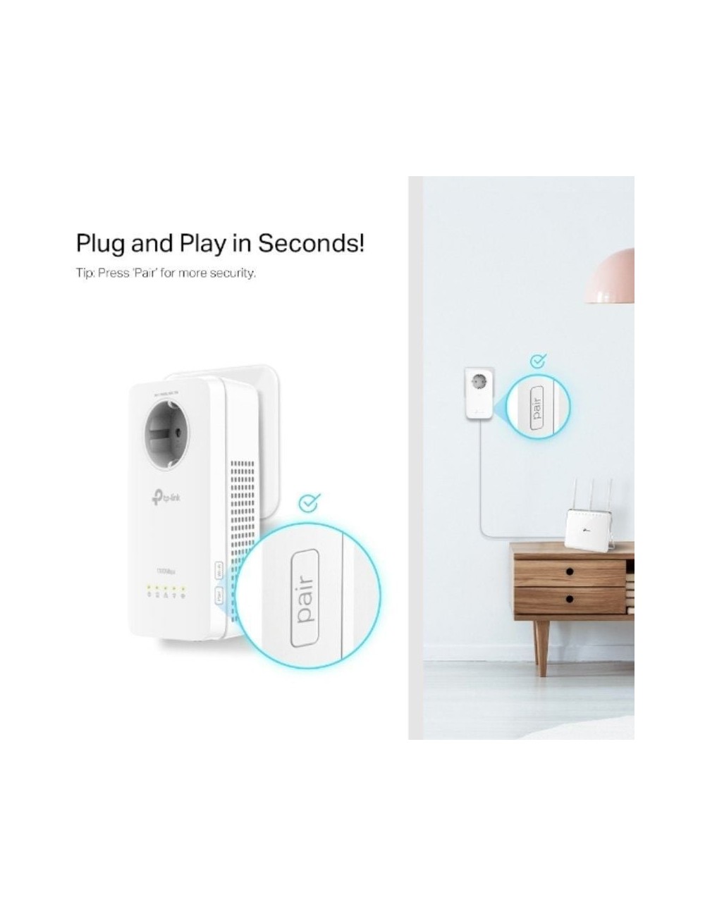 Adaptador Powerline TP-Link TL-WPA8631P 1300Mbps/ Alcance 300m