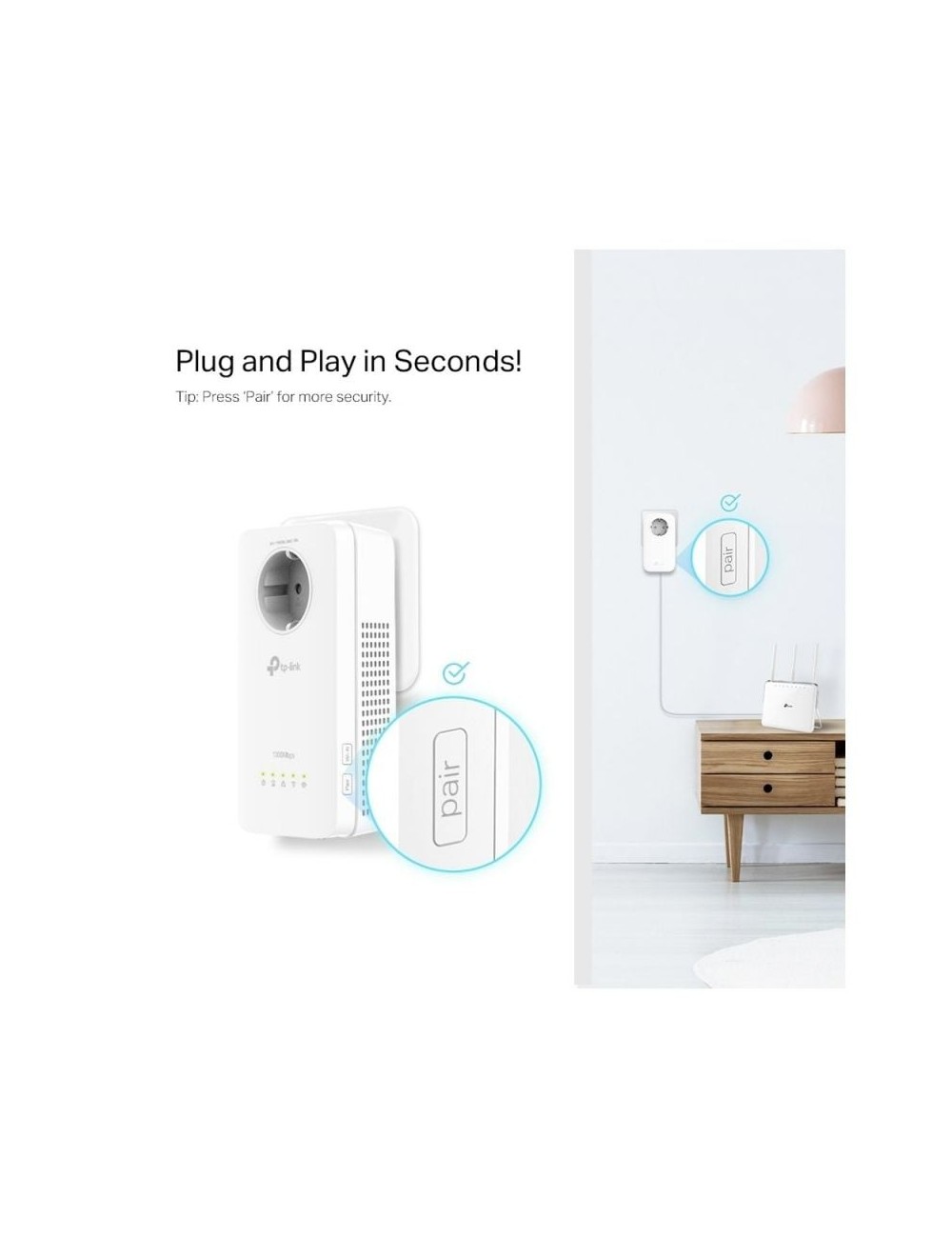 KIT ADAPTADOR PLC TP-LINK 1300MBIT/S ETHERNET 2 PECES BLANC ( TL-WPA8631P KIT )