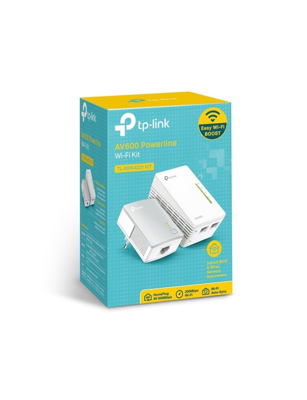 Adaptador Powerline TP-Link WPA4221KIT 600Mbps/ Alcance 300m/ Pack de 2