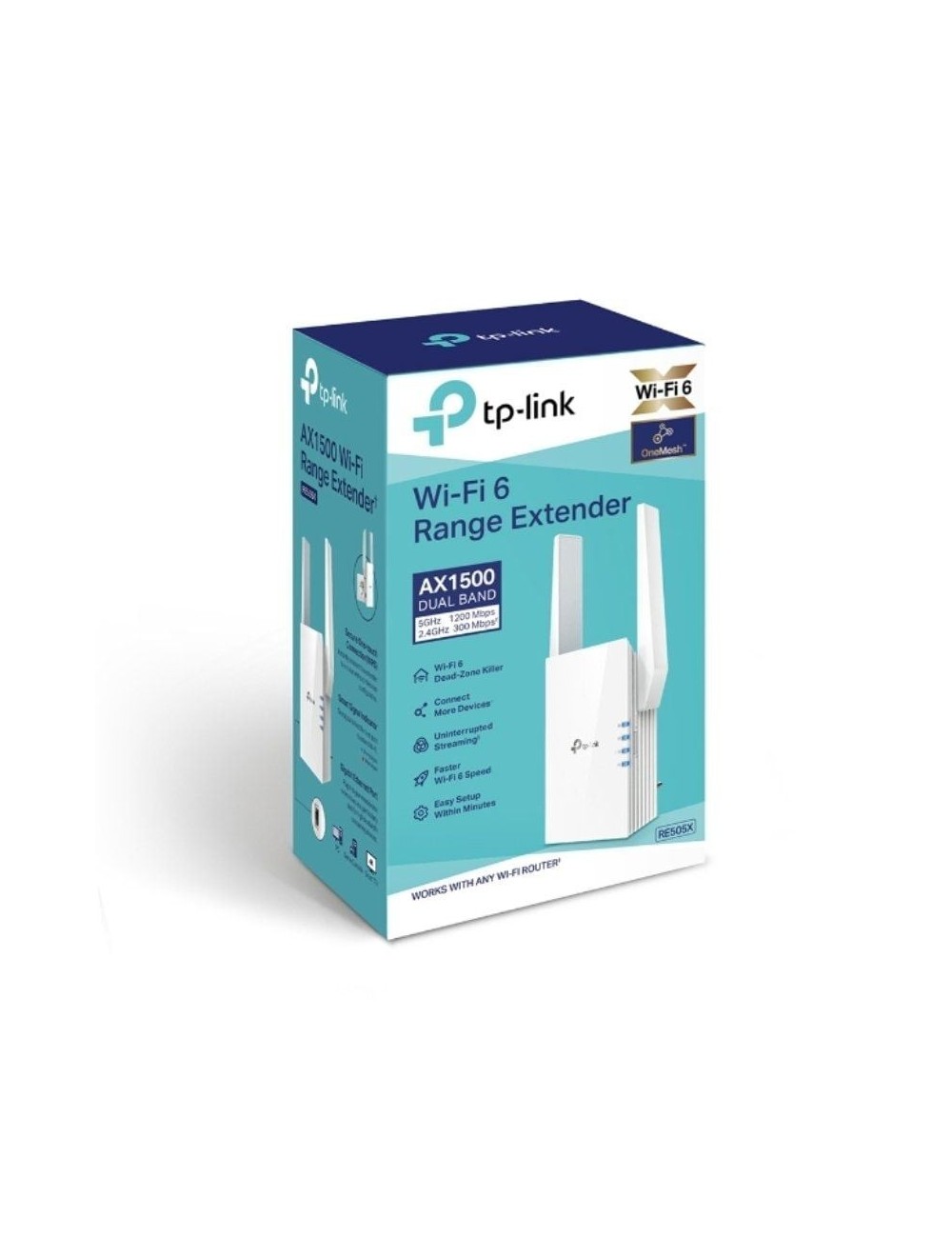 Repetidor Inalámbrico TP-Link RE505X/ WiFi 6/ 1500Mbps/ 2 Antenas