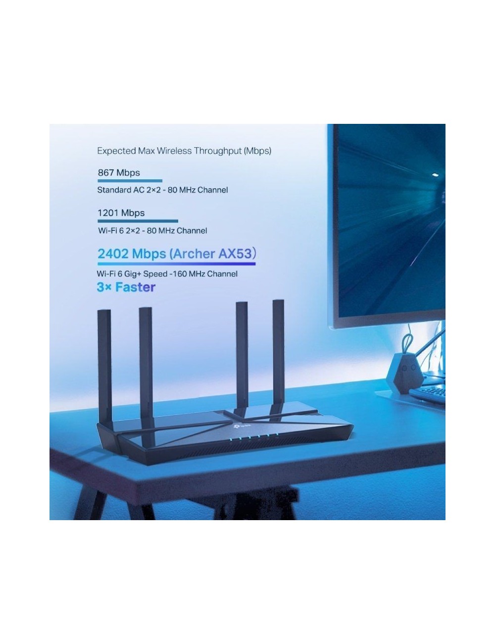 Router Inalámbrico TP-Link Archer AX53/ WiFi 6/ 3000 Mbps/ 2.4GHz 5GHz/ 4 Antenas/ WiFi 802.11ax/ac/n/a/ - n/b/g