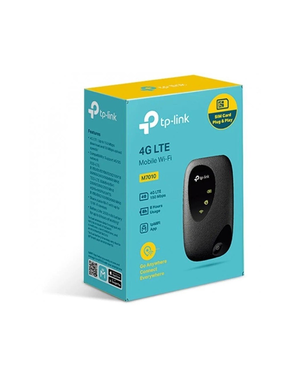 Router Inalámbrico 4G TP-Link M7010 300Mbps/ 2.4GHz/ 1 Antena/ WiFi 802.11b/g/n