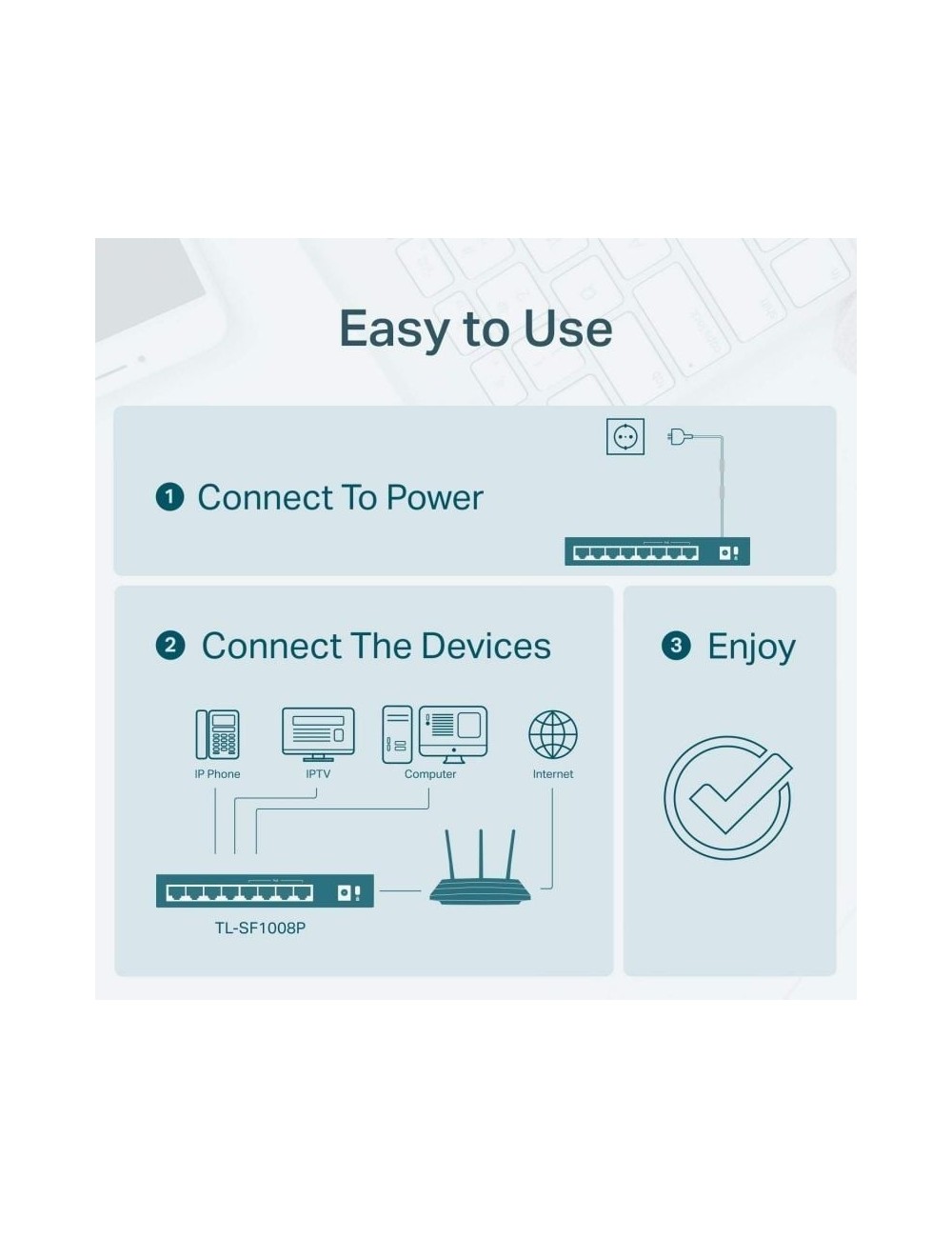 Switch TP-Link SF1008P 8 Puertos/ RJ-45 10/100 PoE