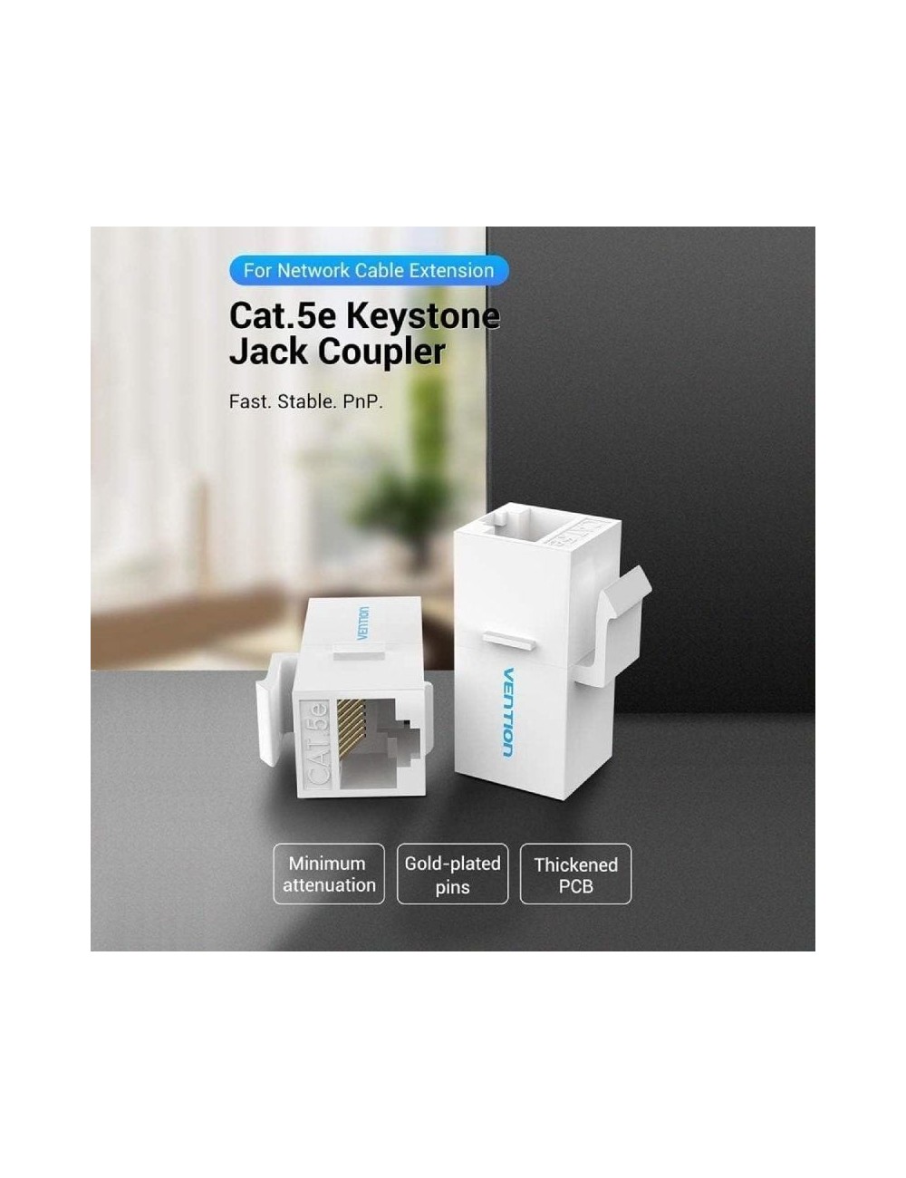 Adaptador Conector RJ45 VDD-B07-W Cat5 UTP/ RJ45 Hembra - RJ45 Hembra/ Blanco