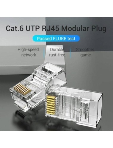 Conector RJ45 IDDR0-100/ Cat.6 UTP/ 100 uds