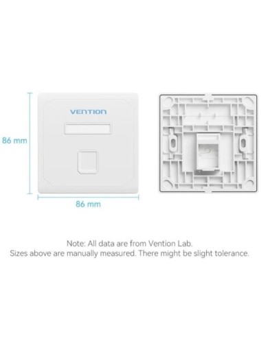 Placa de Pared Keystock Vention IFDW0/ 1 Puertos RJ45
