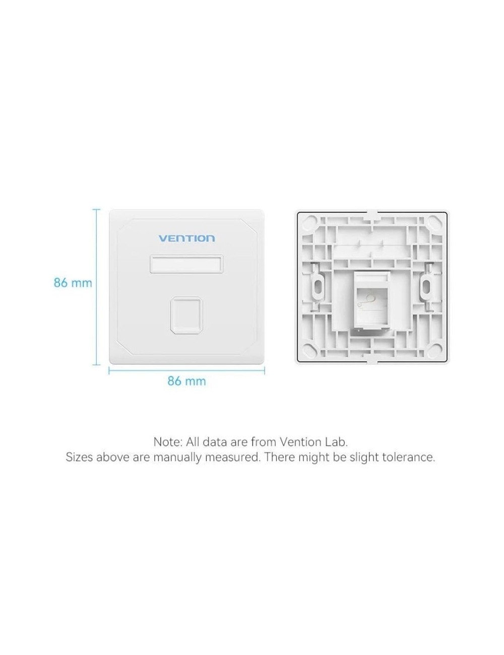 Placa de Pared Keystock Vention IFDW0/ 1 Puertos RJ45