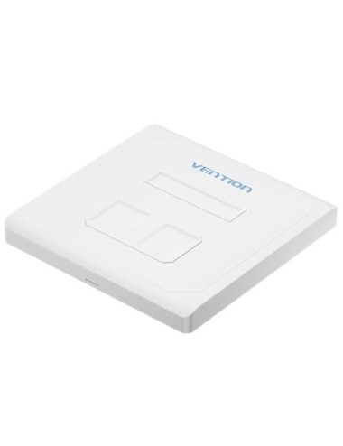 Placa de Pared Keystock Vention IFEW0/ 2 Puertos RJ45