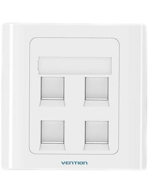 Placa de Pared Tipo 86 Vention IFFW0/ 4 Puertos RJ45