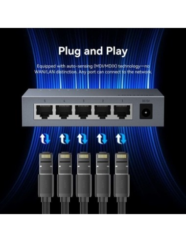 Switch Vention ITDH0-EU 5 Puertos/ RJ-45 10/100/1000