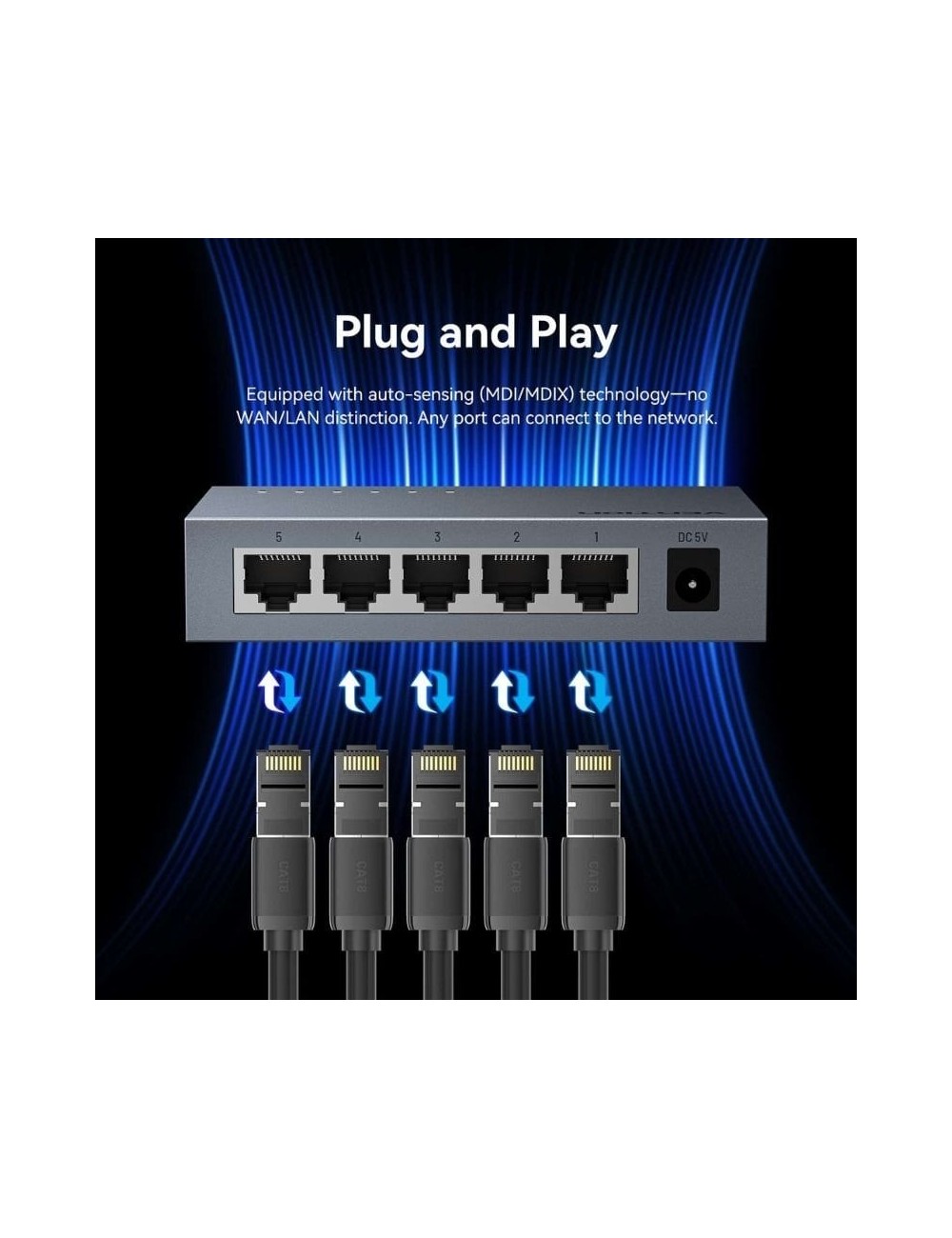 Switch Vention ITDH0-EU 5 Puertos/ RJ-45 10/100/1000