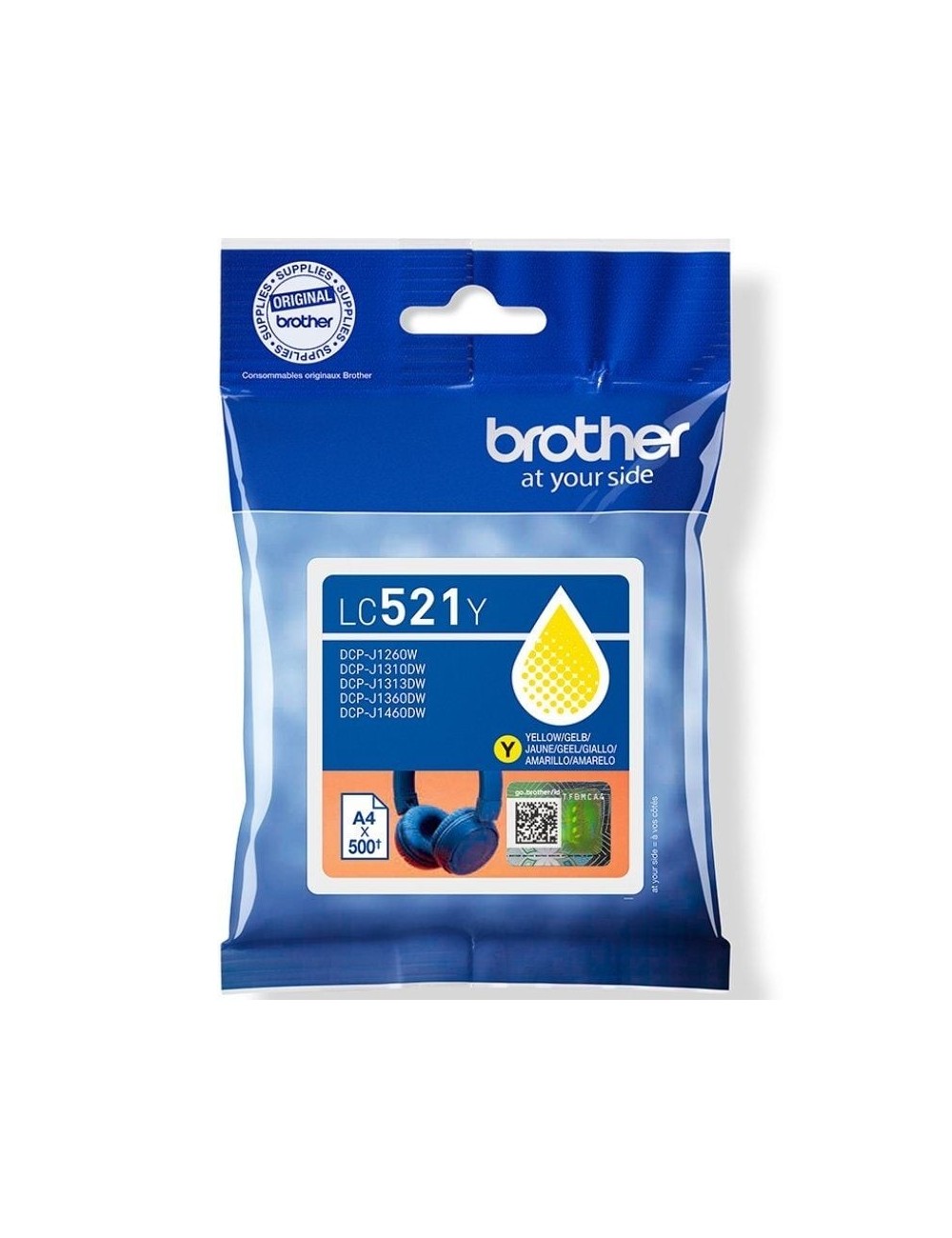 Cartucho de Tinta Original Brother LC521Y/ Amarillo