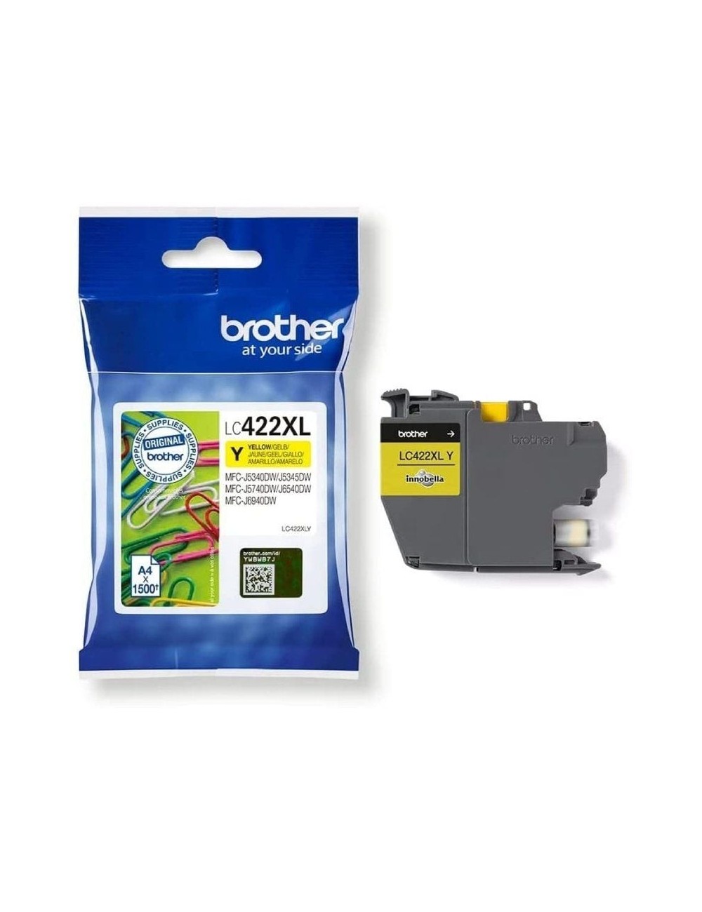 Cartucho de Tinta Original Brother LC-422 XL Alta Capacidad/ Amarillo