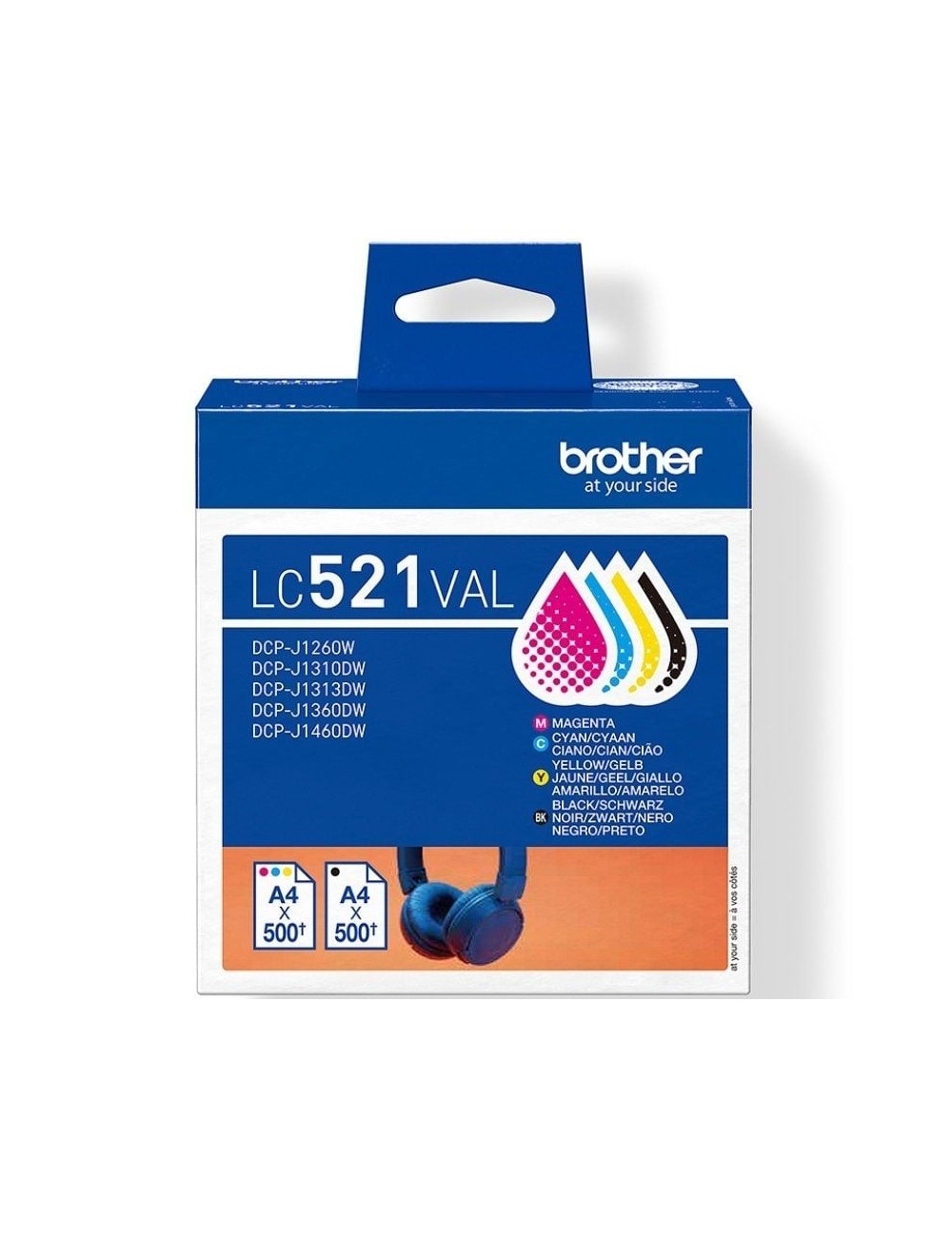 Cartucho de Tinta Original Brother LC-521VAL Multipack/ Cian/ Magenta/ Amarillo/ Negro