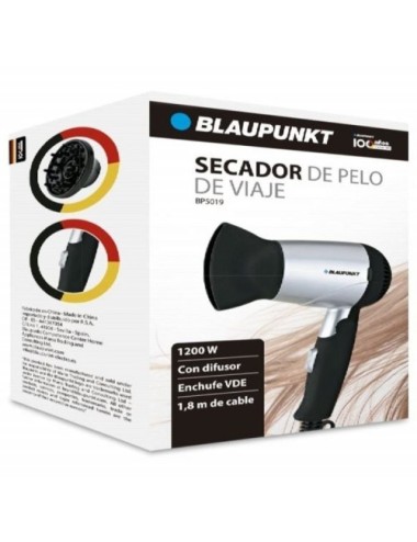 Secador Blaupunkt BP5019/ 1200W/ Negro y Plata