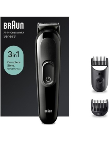 Afeitadora Braun All in One 3 en 1 Style Kit Series 3/ con batería/ 2 Accesorios
