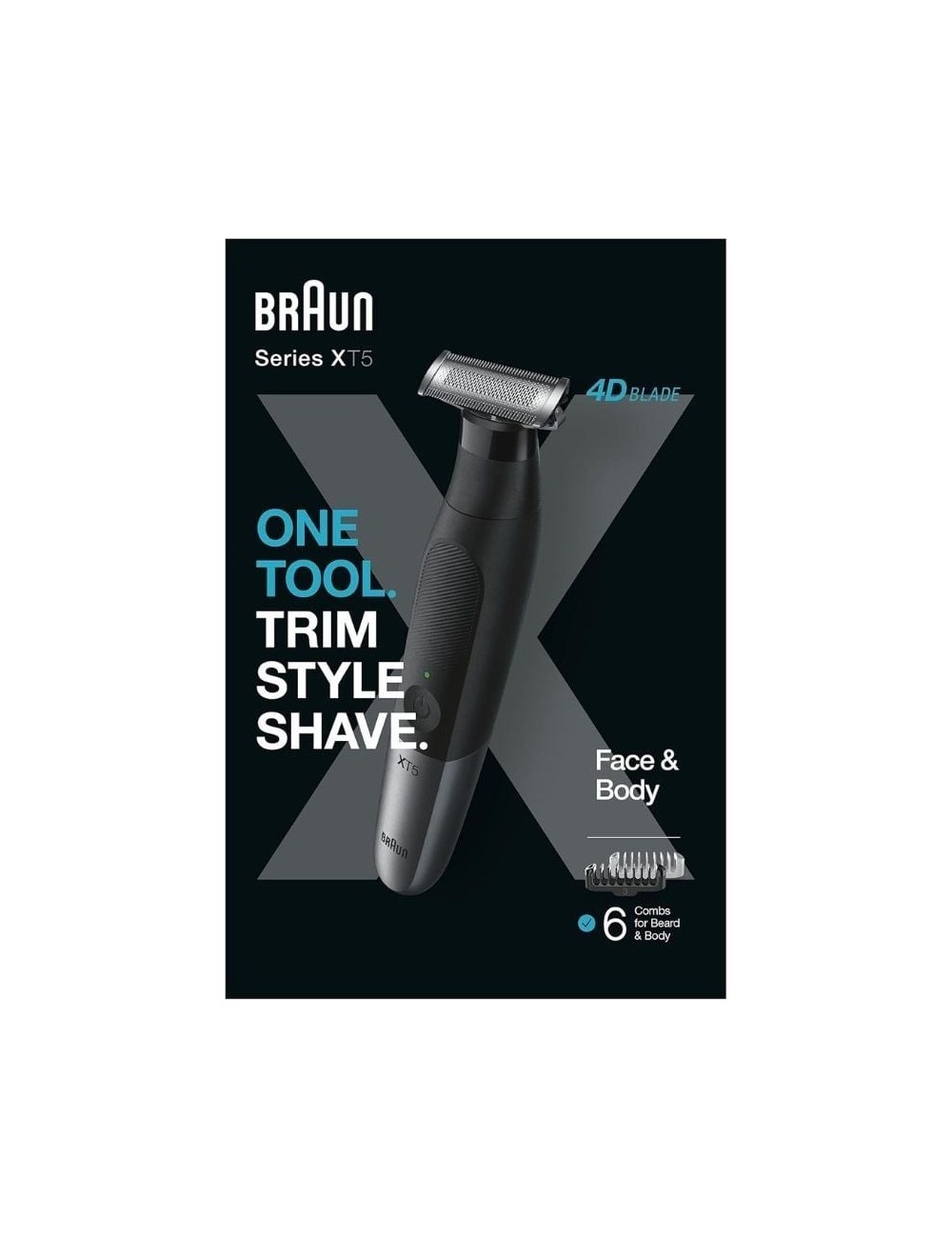Afeitadora Braun Wet and Dry Serie X XT5200/ con Batería/ 6 Accesorios
