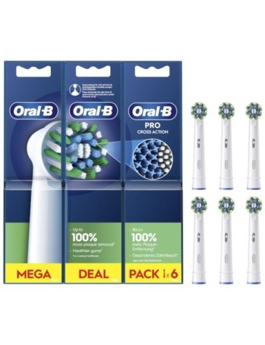 Cabezal de Recambio para cepillo Oral-B Pro Cross Action/ Pack 6 uds
