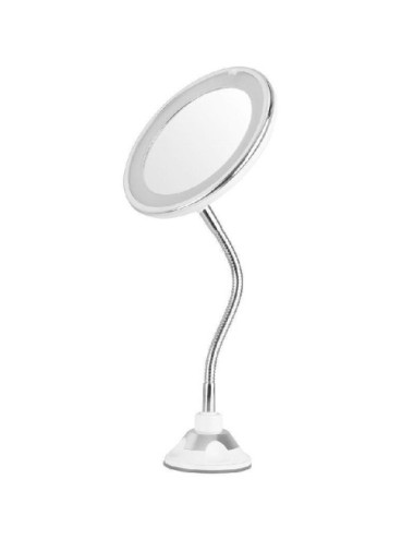 Espejo Cosmético de Pared con Luz Orbegozo ESP 1020/ Telescópico/ Ø17cm
