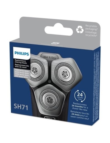 Cabezal de Reemplazo para Afeitadora Eléctrica Philips SH71/ Pack 3