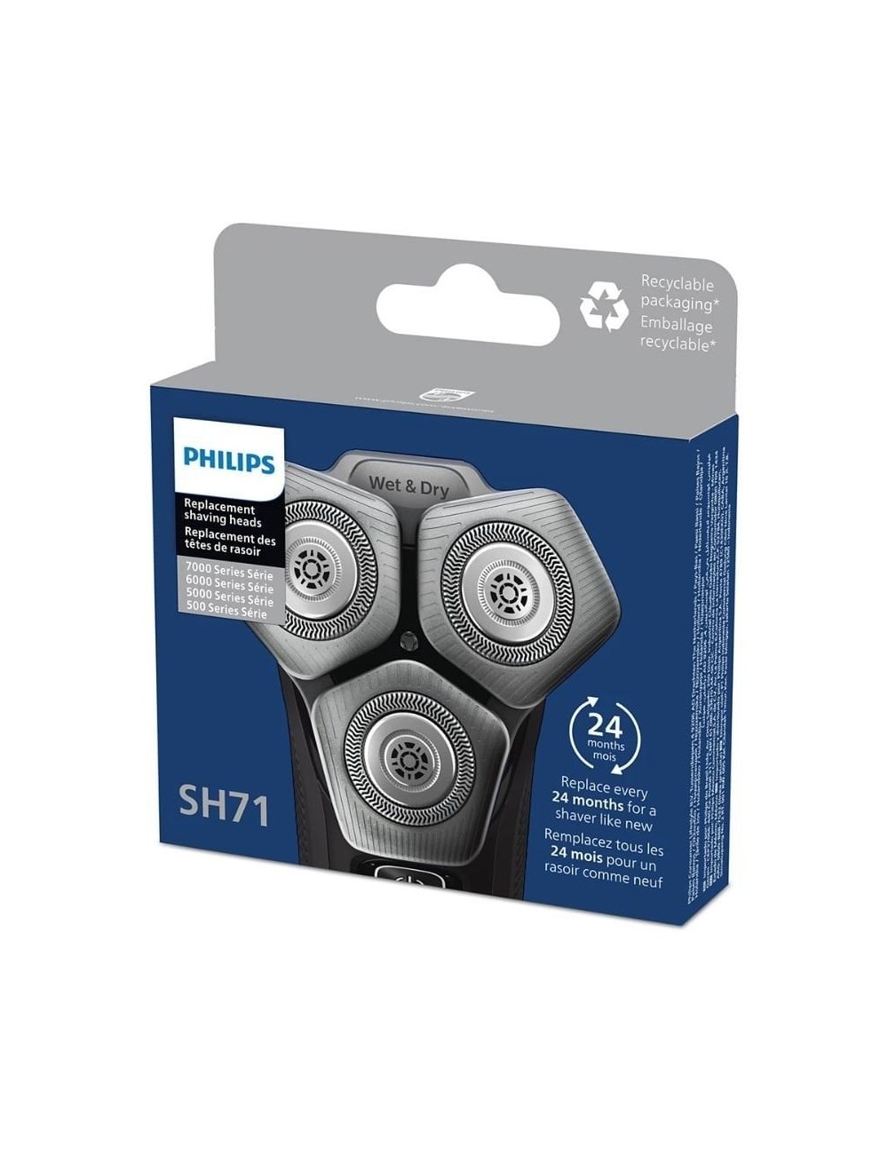 Cabezal de Reemplazo para Afeitadora Eléctrica Philips SH71/ Pack 3