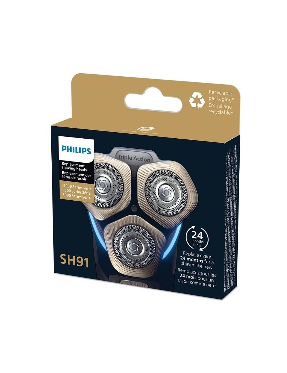 Cabezal de Reemplazo para Afeitadora Eléctrica Philips SH91/ Pack 3