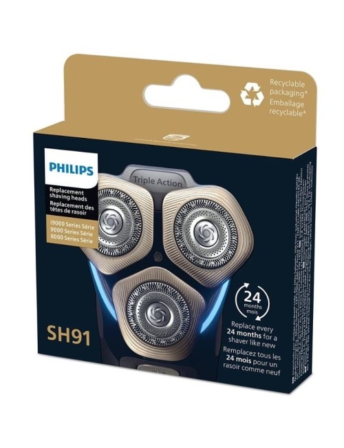 Cabezal de Reemplazo para Afeitadora Eléctrica Philips SH91/ Pack 3