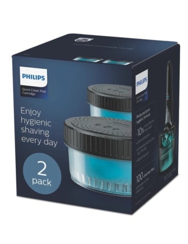 Cartucho de dosis de limpieza rápida Philips CC12/50/ para Afeitadoras Philips/ 2 Unidades