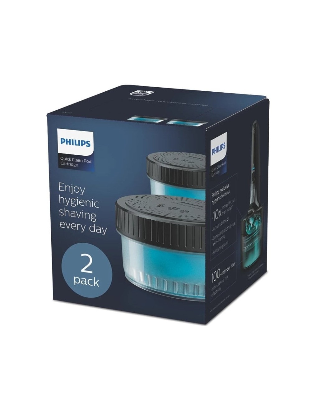 Cartucho de dosis de limpieza rápida Philips CC12/50/ para Afeitadoras Philips/ 2 Unidades